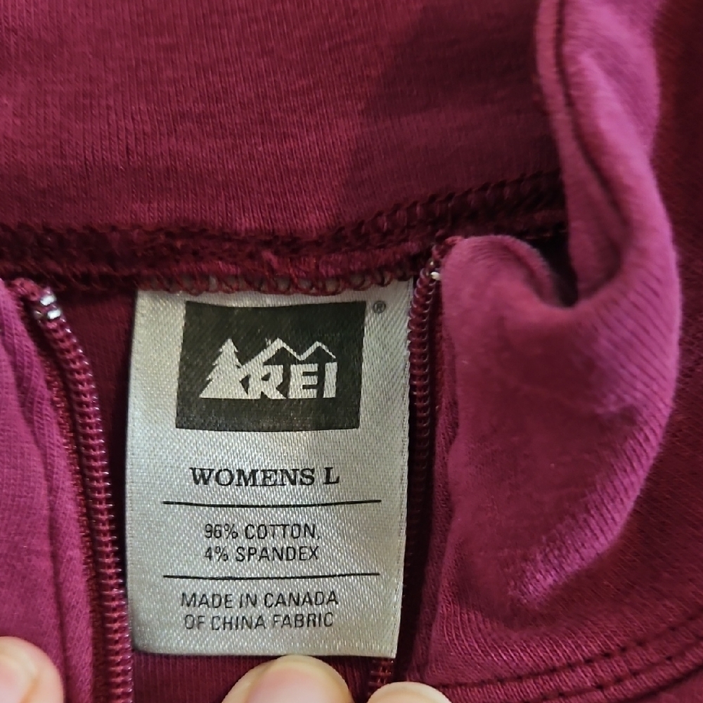 REI Wine Quarter-Zip Mock Neck Pullover Size Large - Picture 2 of 5
